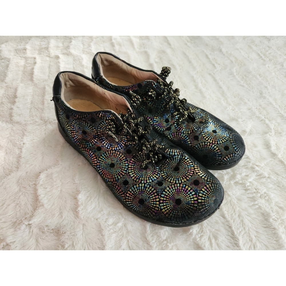 Alegria Black Multicolor Patterned Sneakers